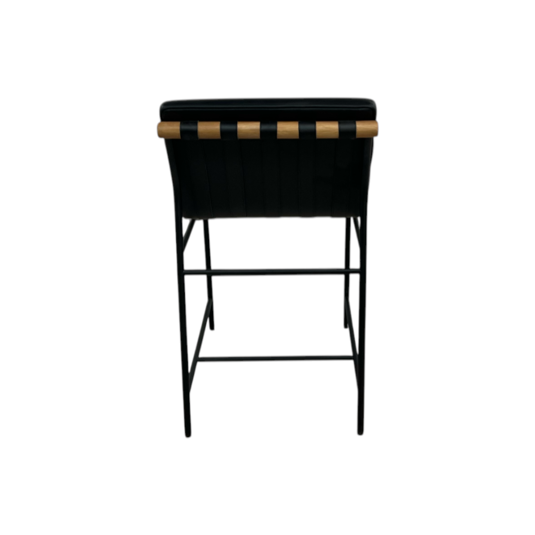 Denver Modern Vail Counter Stool - Black Leather