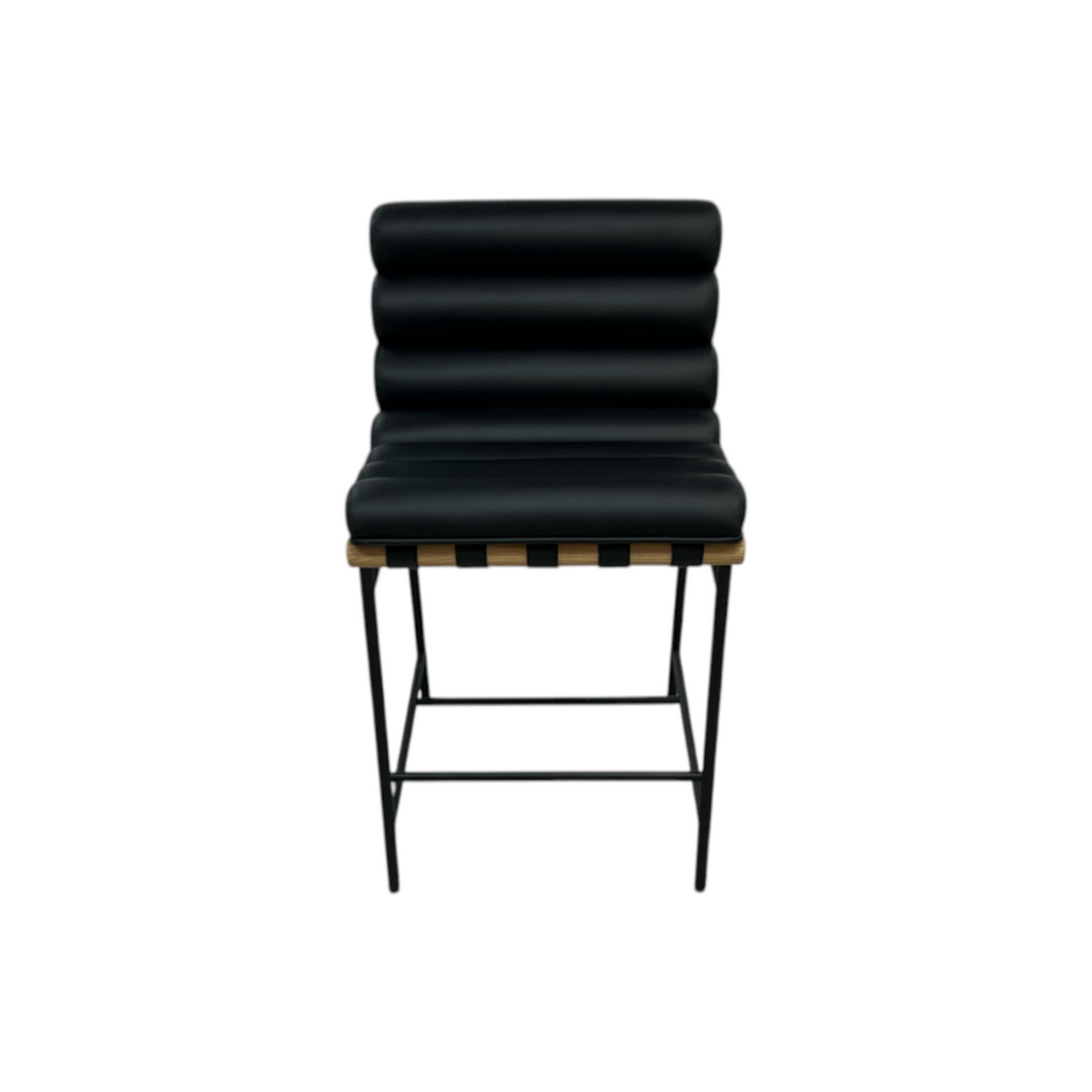 Denver Modern Vail Counter Stool - Black Leather
