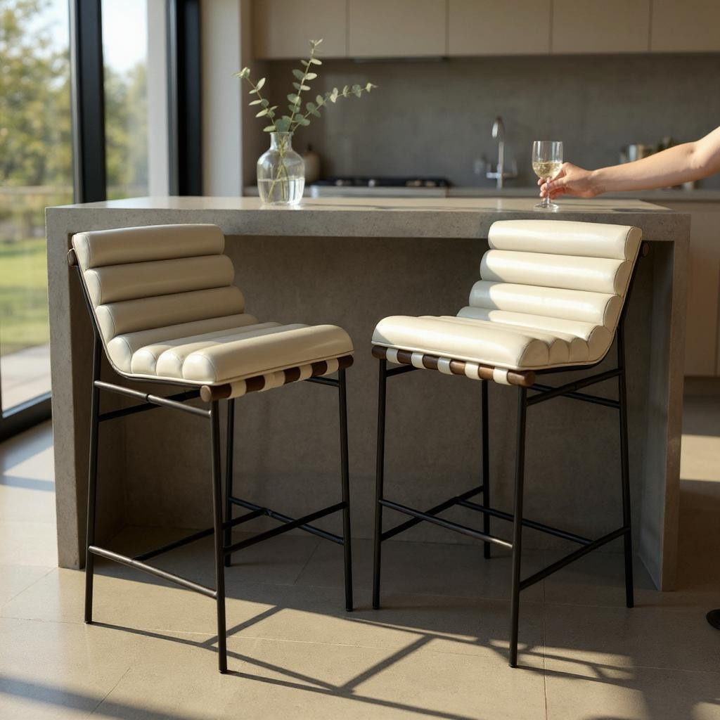 Denver Modern Vail Barstool in Pearl Walnut