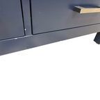 Ebern Designs Minnich Blue Double Sink Bath Vanity With Carrara Quartz Top And Undermount Porcelain Sinks