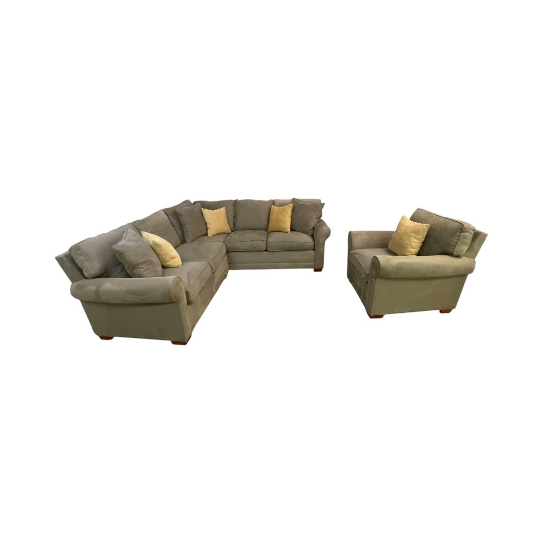 Ethan Allen Bennett Roll Track-Arm and Arm Chair Set