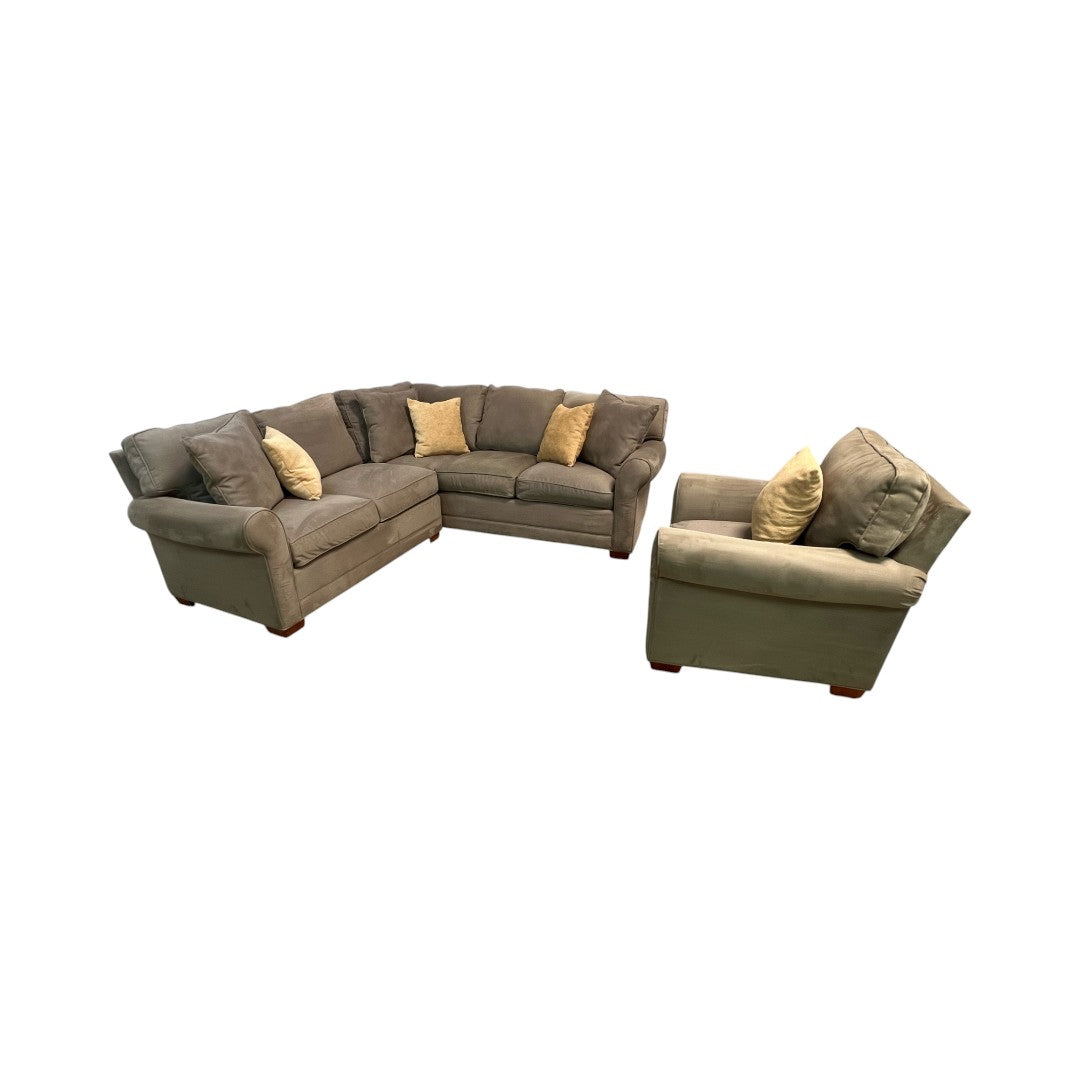 Ethan Allen Bennett Roll Track-Arm and Arm Chair Set