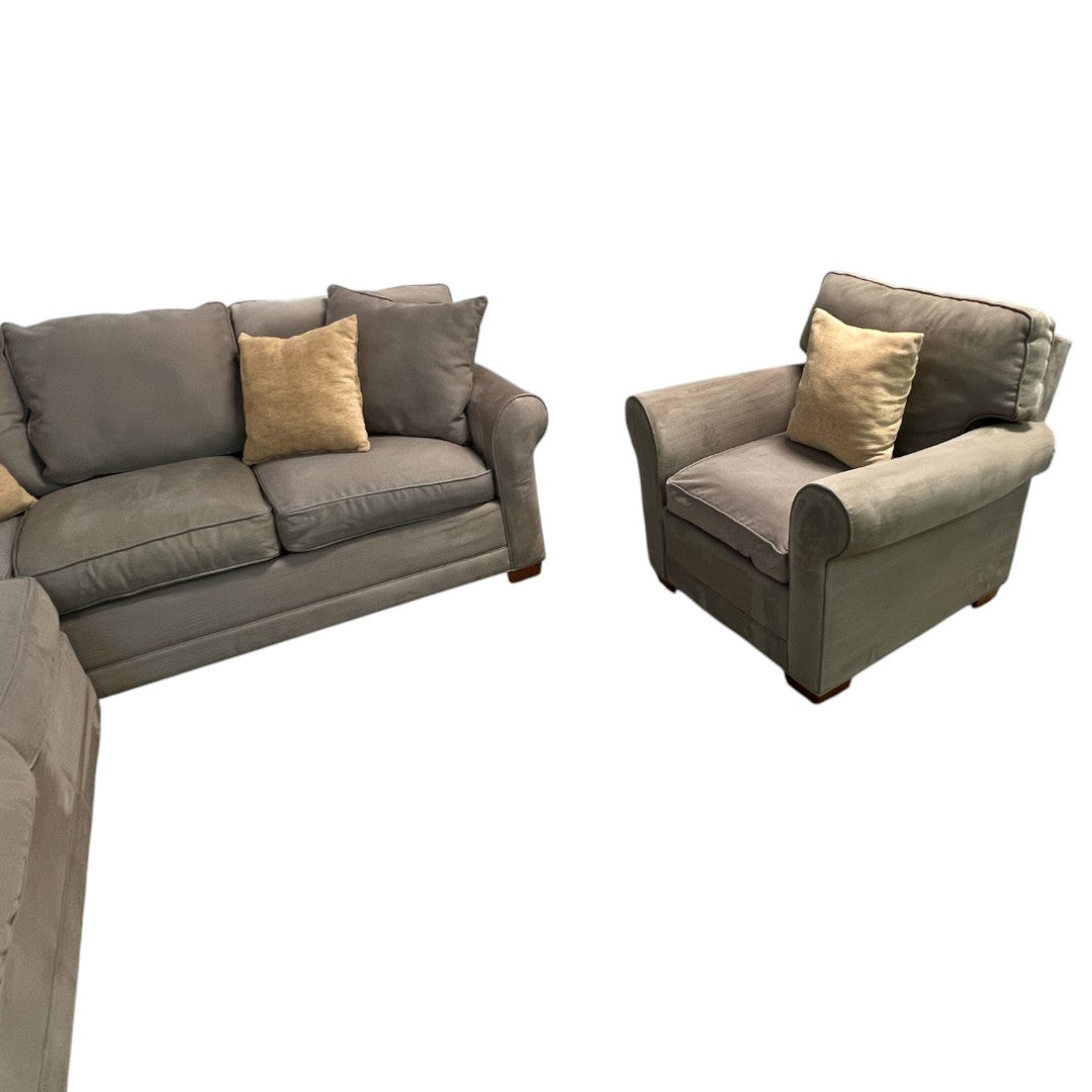 Ethan Allen Bennett Roll Track-Arm and Arm Chair Set