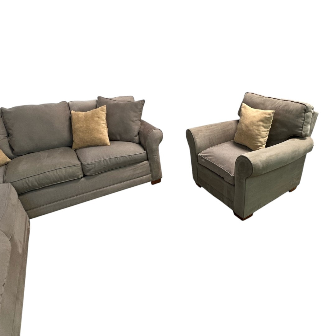 Ethan Allen Bennett Roll Track-Arm and Arm Chair Set