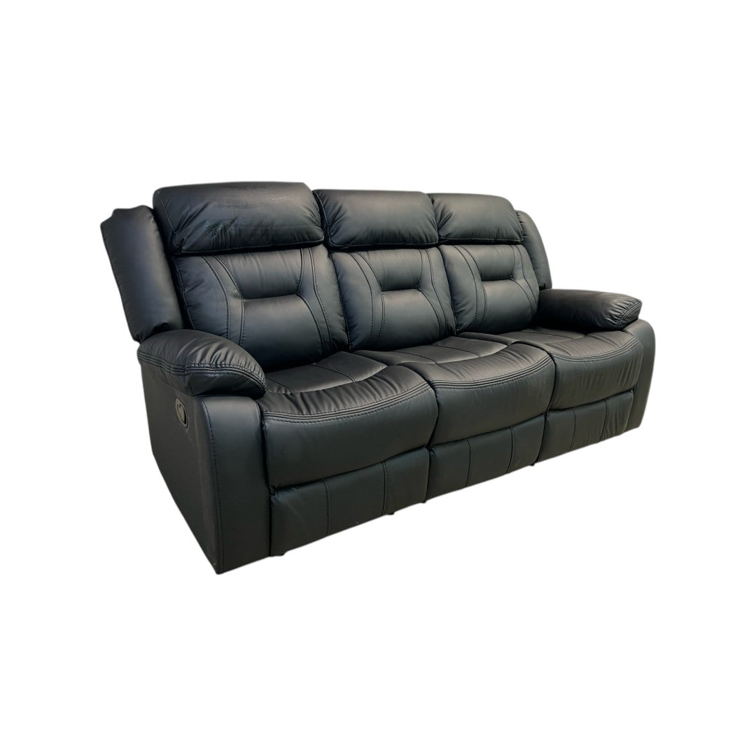 Etherine Wide Modern And Overstuffed Breathable Vegan Leather Manual Reclining Sofa with Pillow Top Arm
