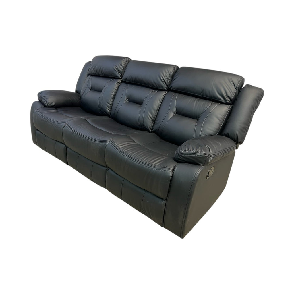 Etherine Wide Modern And Overstuffed Breathable Vegan Leather Manual Reclining Sofa with Pillow Top Arm