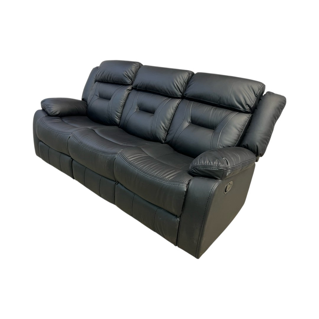 Etherine Wide Modern And Overstuffed Breathable Vegan Leather Manual Reclining Sofa with Pillow Top Arm