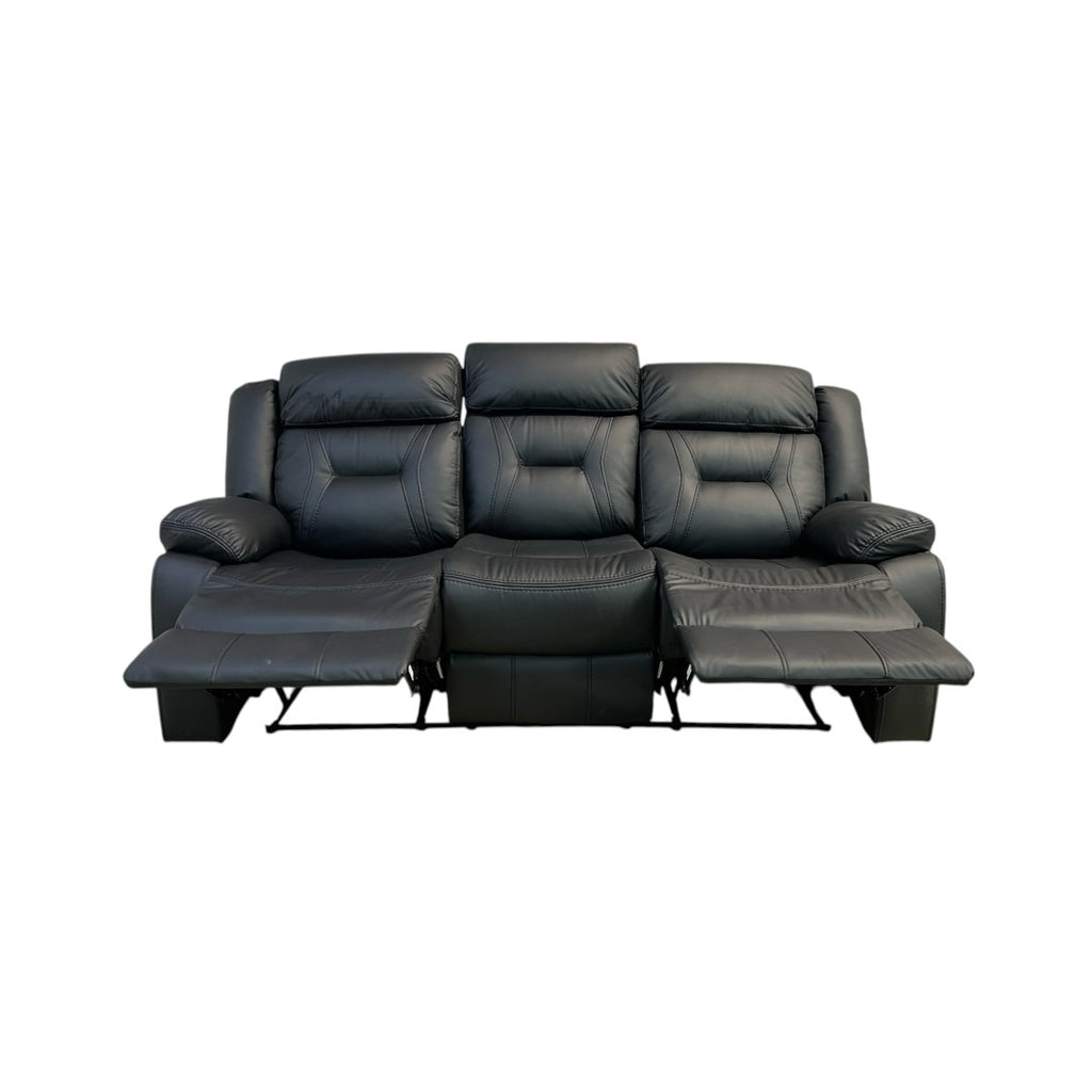 Etherine Wide Modern And Overstuffed Breathable Vegan Leather Manual Reclining Sofa with Pillow Top Arm