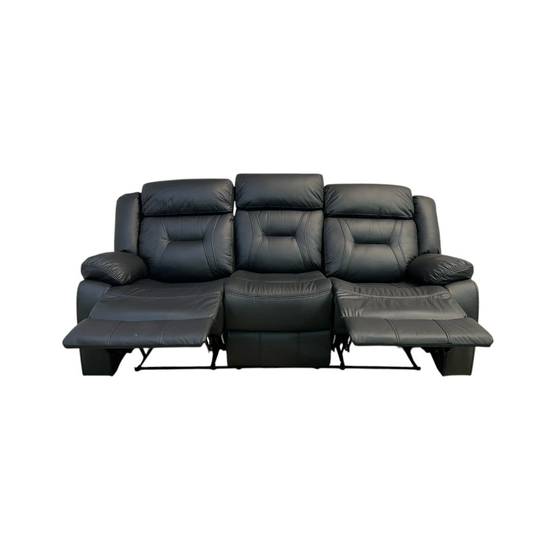 Etherine Wide Modern And Overstuffed Breathable Vegan Leather Manual Reclining Sofa with Pillow Top Arm