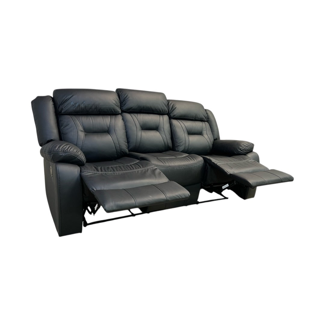 Etherine Wide Modern And Overstuffed Breathable Vegan Leather Manual Reclining Sofa with Pillow Top Arm