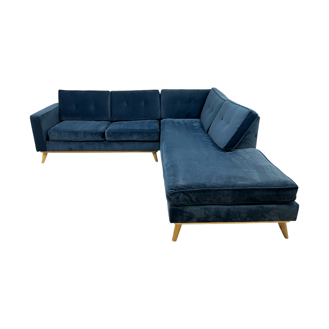 Etsy Artisan Blue Velvet Couch