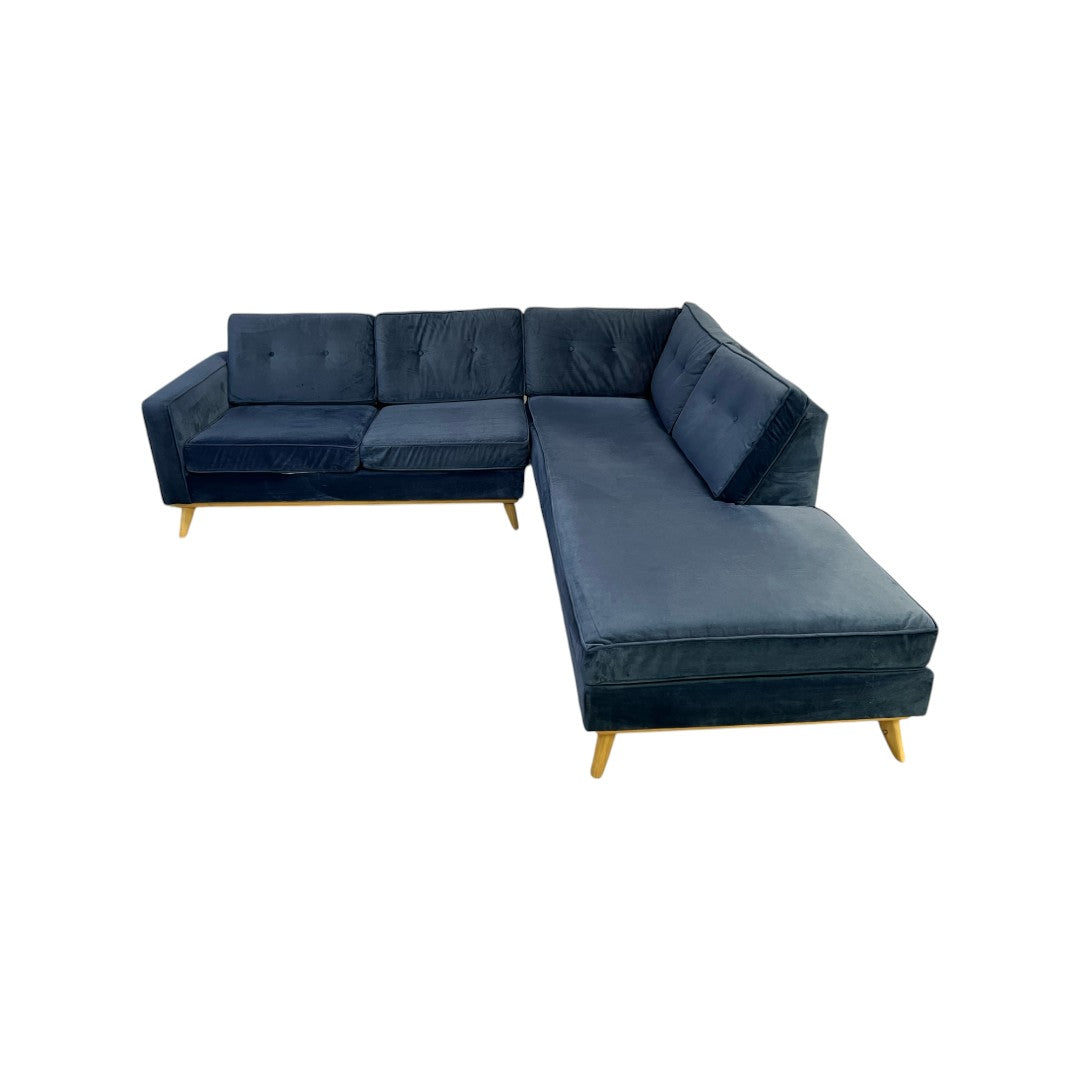 Etsy Artisan Blue Velvet Couch