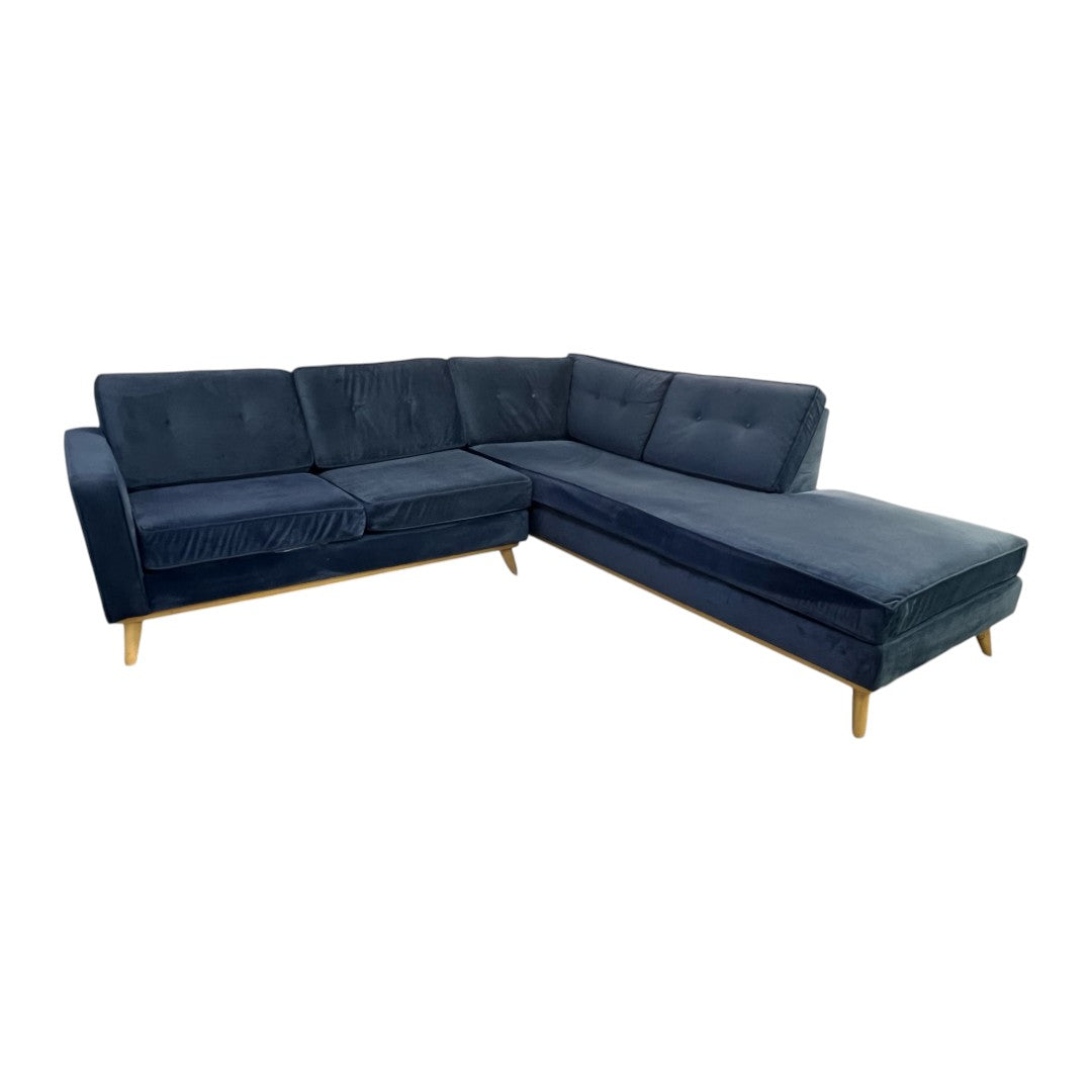 Etsy Artisan Blue Velvet Couch