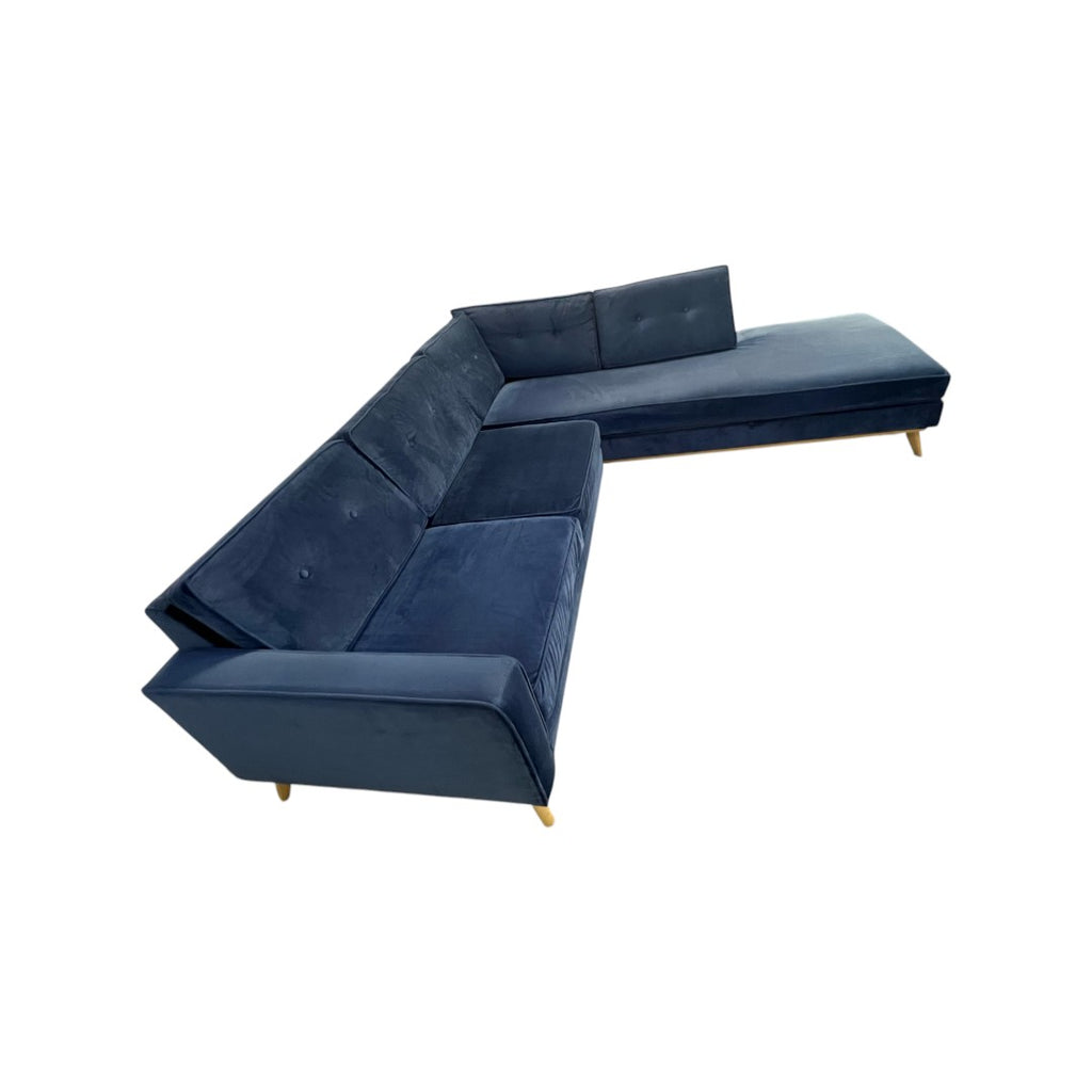 Etsy Artisan Blue Velvet Couch