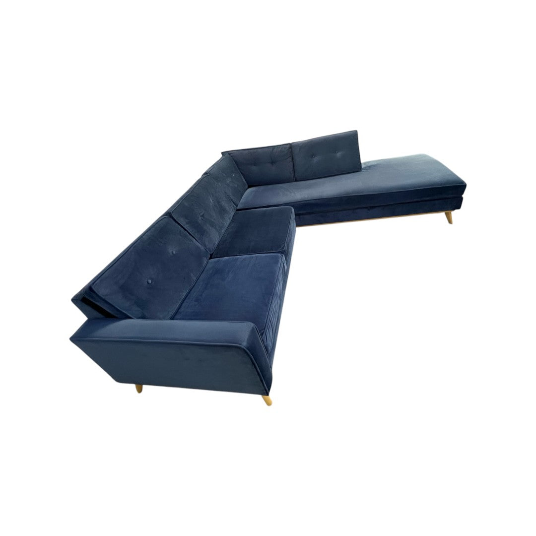 Etsy Artisan Blue Velvet Couch