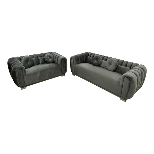 Everly Quinn Byrd Velvet 2-Piece Sofa Set, image 6