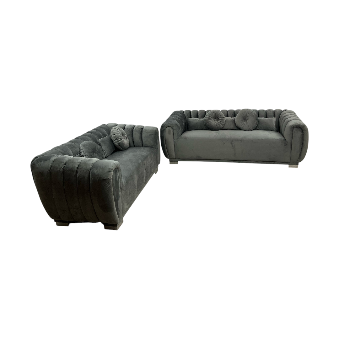 Everly Quinn Byrd Velvet 2-Piece Sofa Set