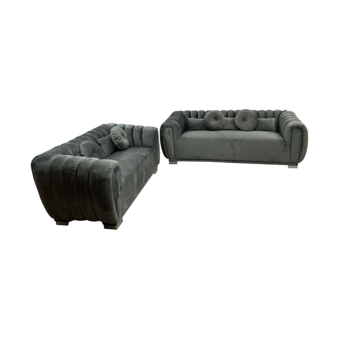 Everly Quinn Byrd Velvet 2-Piece Sofa Set