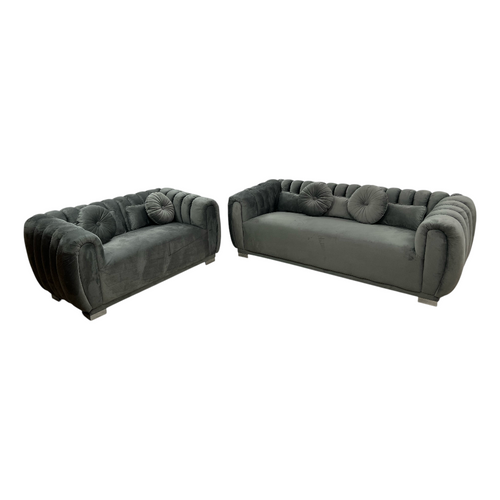 Everly Quinn Byrd Velvet 2-Piece Sofa Set, image 3