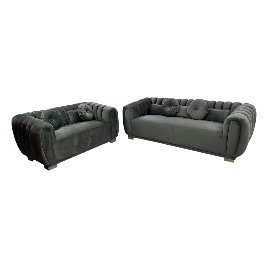 Everly Quinn Byrd Velvet 2-Piece Sofa Set