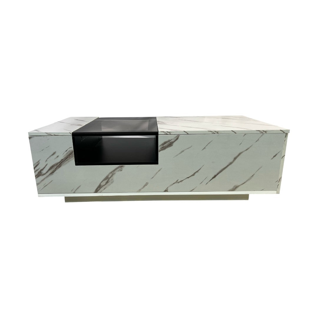 Faux Marble Coffee Table with Storage