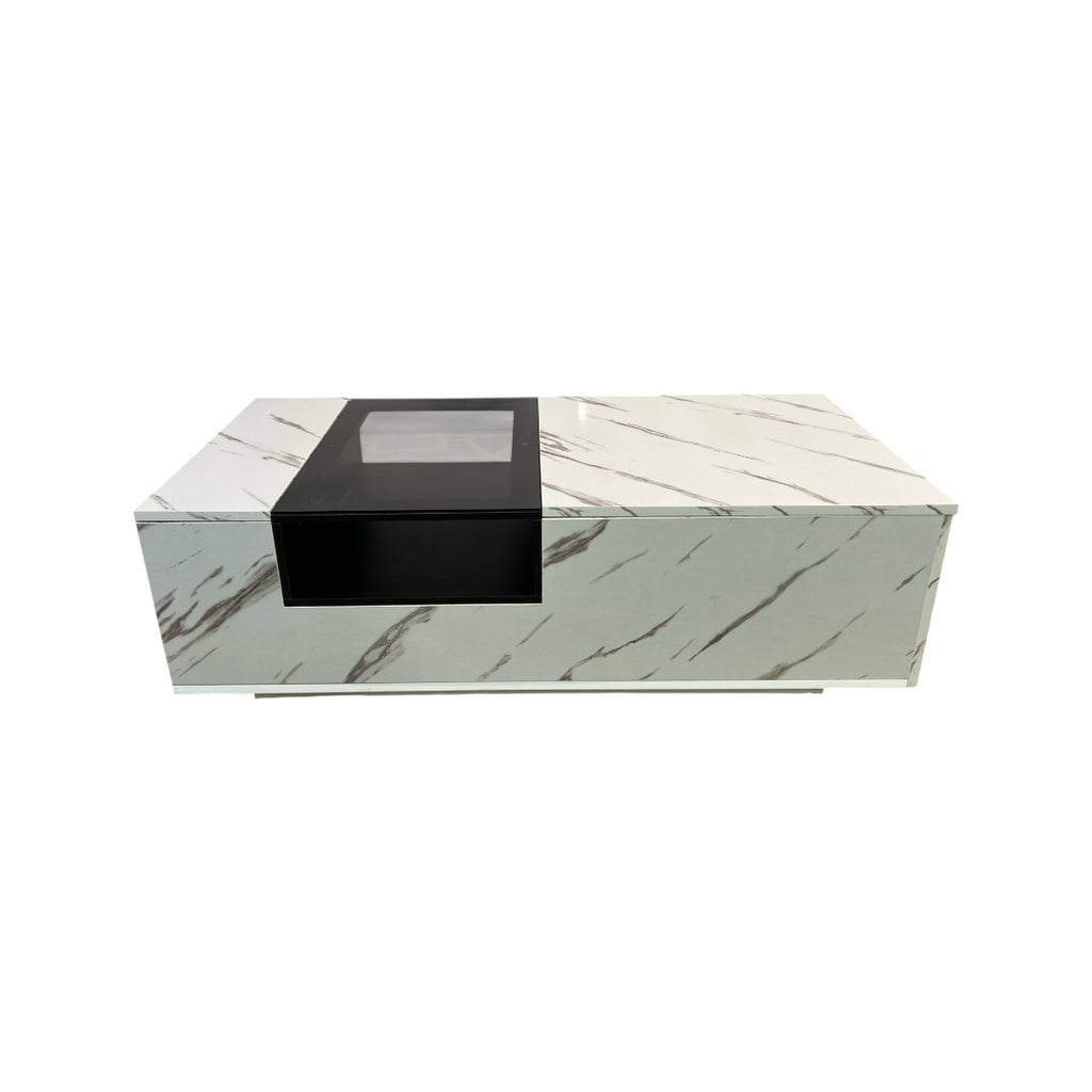 Faux Marble Coffee Table with Storage