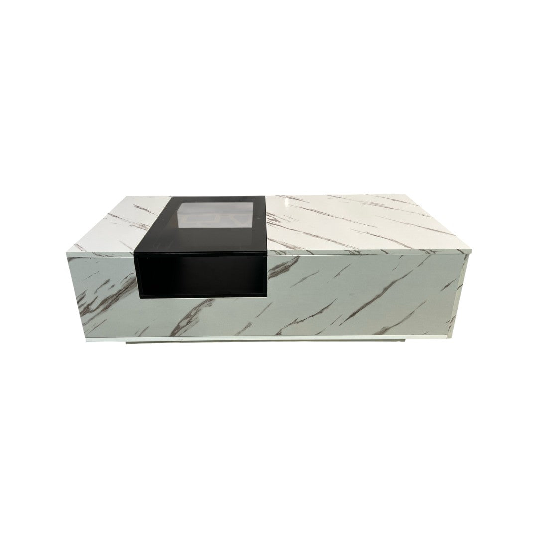 Faux Marble Coffee Table with Storage