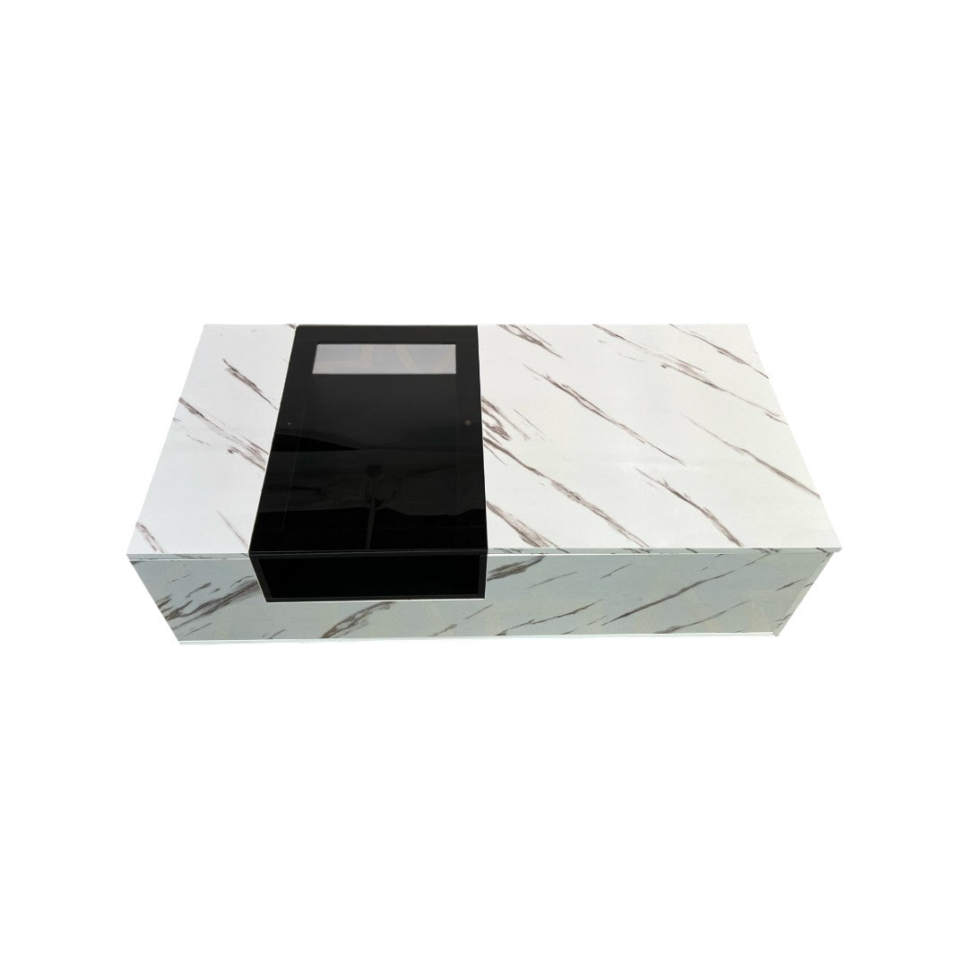 Faux Marble Coffee Table with Storage