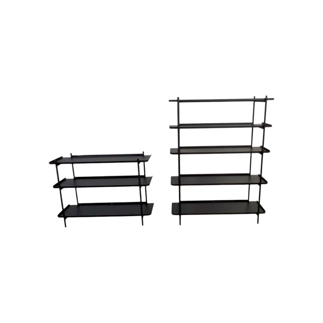 Fernish Highland Black Bookcase Set - Black
