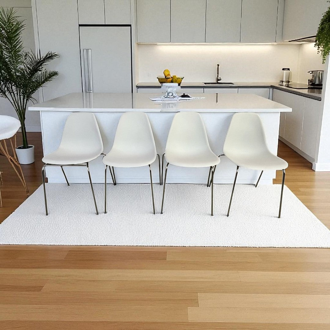 Fernish Martel White Dining Chair Set