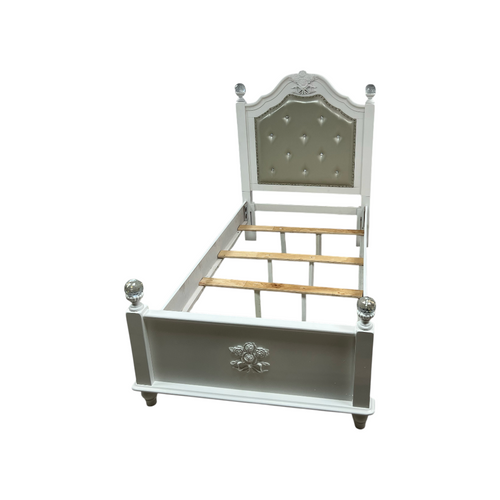 Furniture of America Twin White Wood Tufted Panel Bed with Headboard, image 6