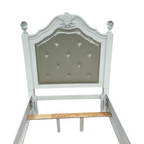 Furniture of America Twin White Wood Tufted Panel Bed with Headboard