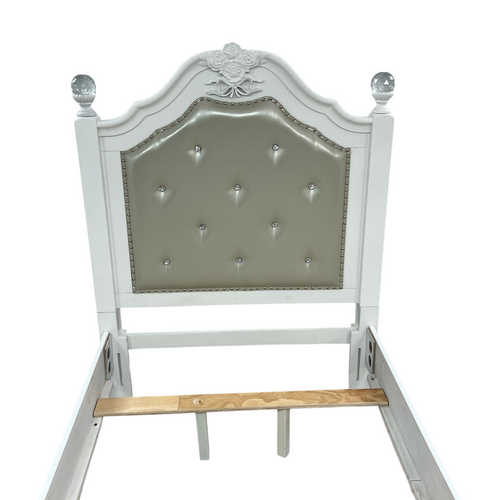 Furniture of America Twin White Wood Tufted Panel Bed with Headboard, image 13