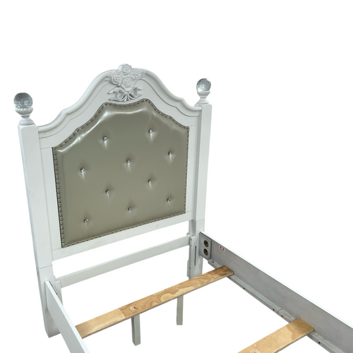 Furniture of America Twin White Wood Tufted Panel Bed with Headboard, image 14