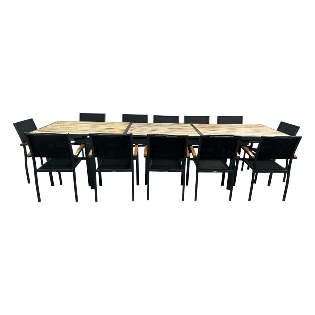 HIGOLD Heck Extendable Outdoor Dining Set Teak 12-person, 94" × 39" × 31" — image 2 of 4