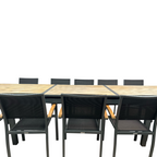 HIGOLD Heck Extendable Outdoor Dining Set, Teak Patio Furniture 12-person