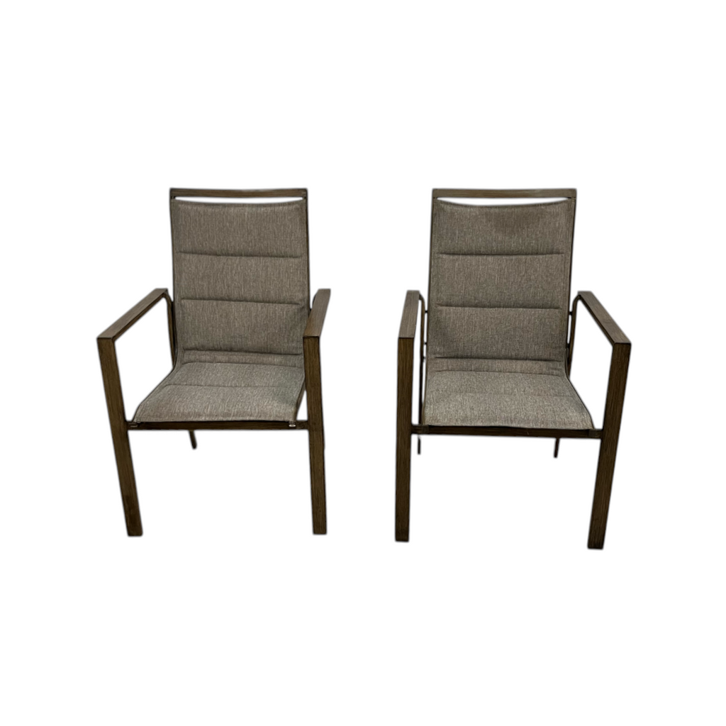 Hanover Fairhope Dining Chair with Tan Cushions Set of 2