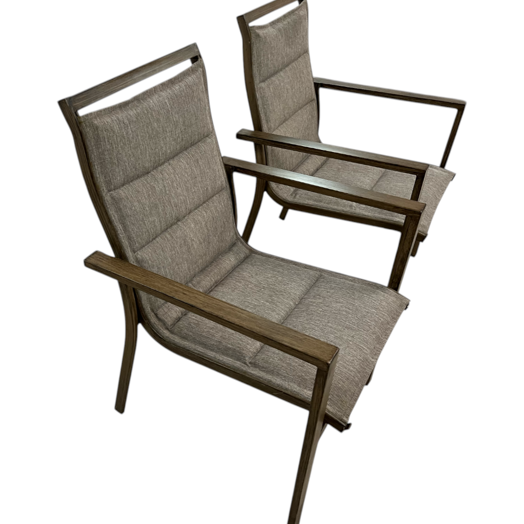 Hanover Fairhope Dining Chair with Tan Cushions Set of 2