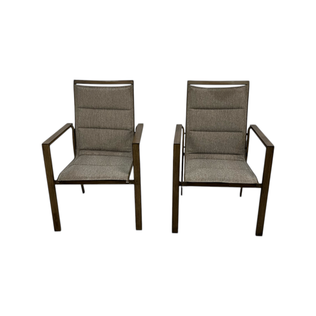 Hanover Fairhope Dining Chair with Tan Cushions Set of 2