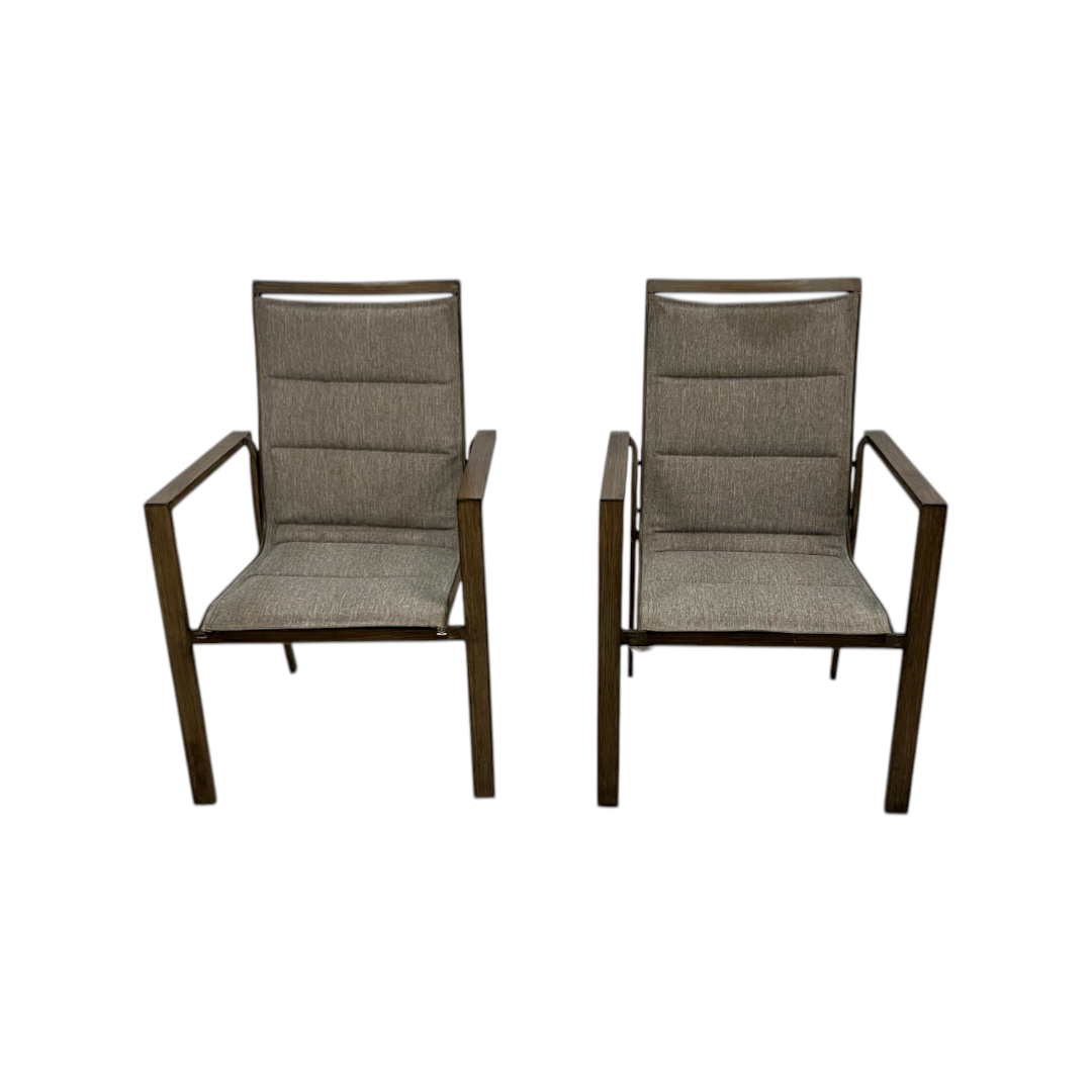 Hanover Fairhope Dining Chair with Tan Cushions Set of 2