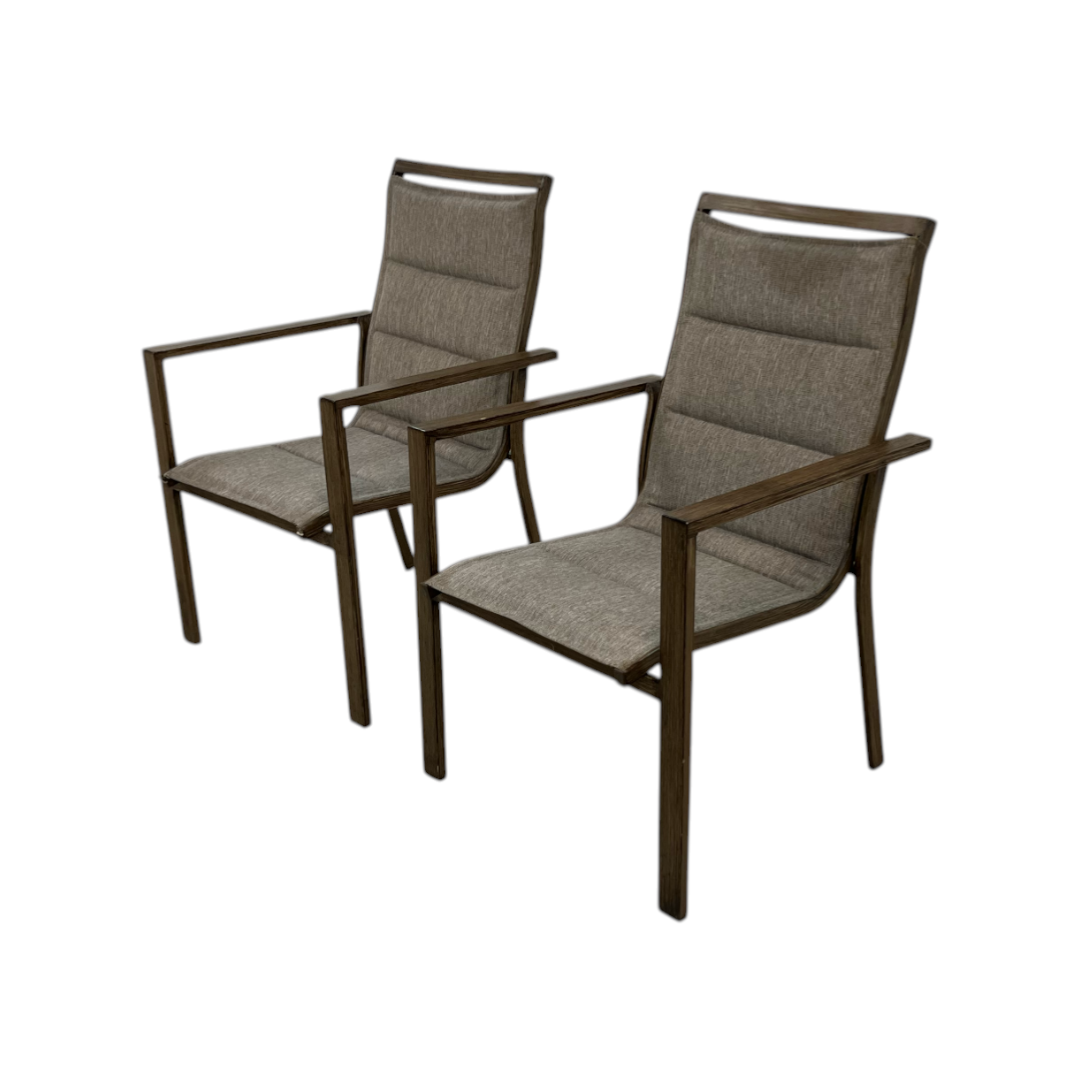 Hanover Fairhope Dining Chair with Tan Cushions Set of 2