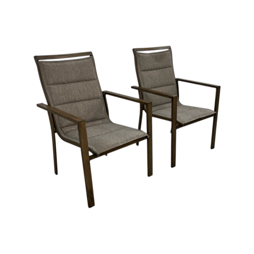 Hanover Fairhope Dining Chair with Tan Cushions Set of 2