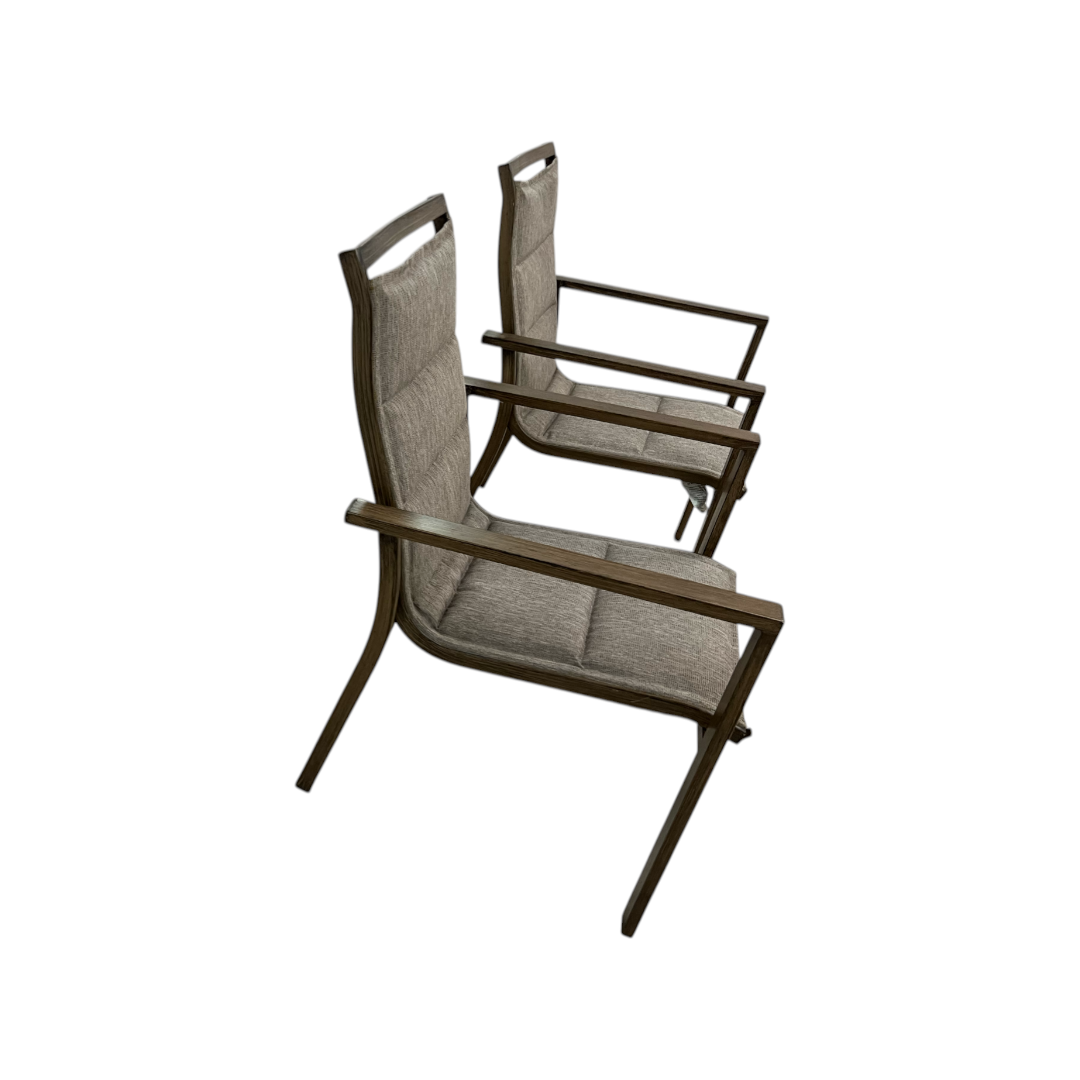 Hanover Fairhope Dining Chair with Tan Cushions Set of 2