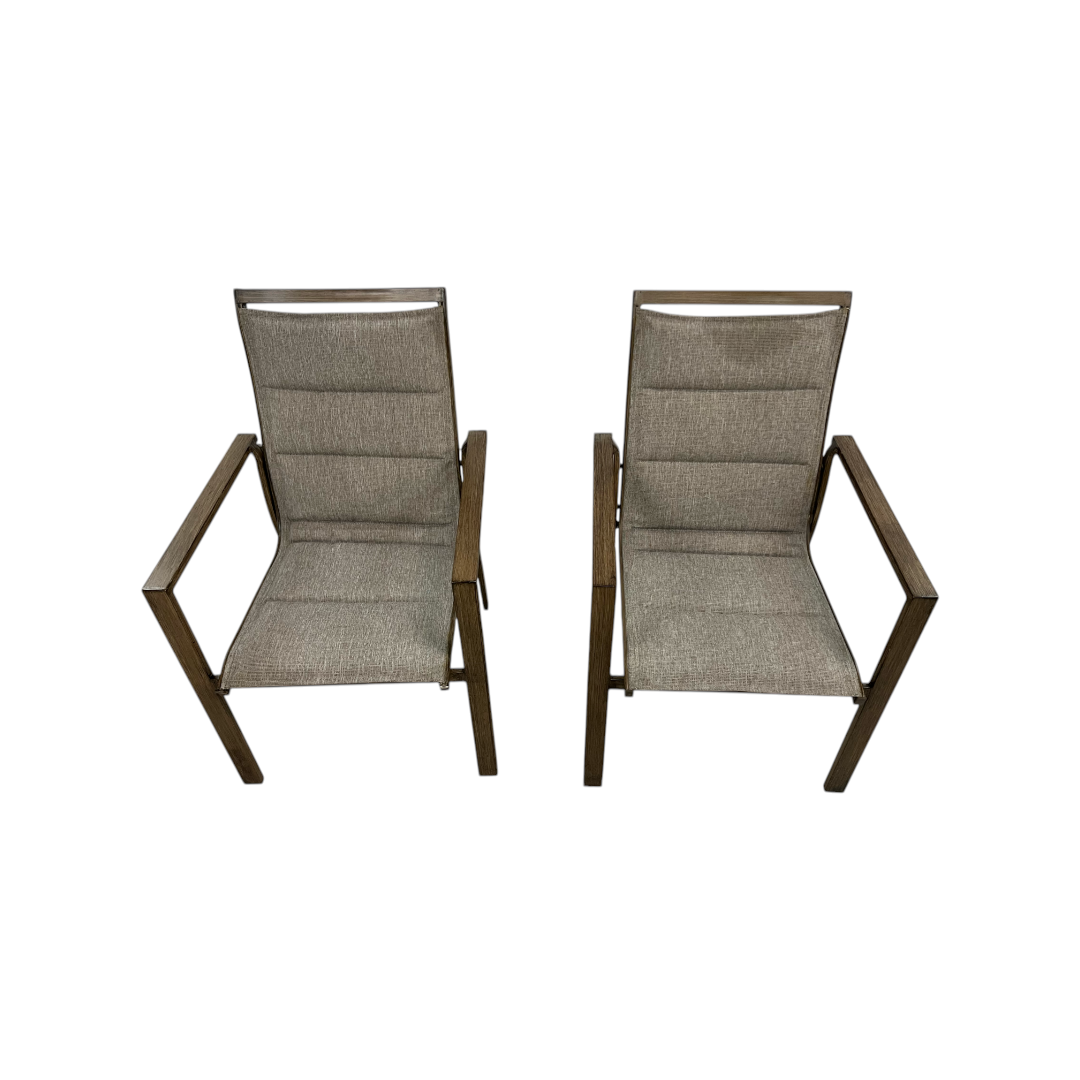 Hanover Fairhope Dining Chair with Tan Cushions Set of 2