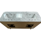 Highbury Furnishings Havana Single Bathroom Vanity in Reeded Birch Carrara Marble Countertop