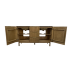 Highbury Furnishings Havana Single Bathroom Vanity in Reeded Birch Carrara Marble Countertop