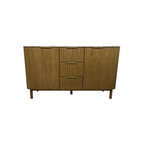 Highbury Furnishings Havana Single Bathroom Vanity in Reeded Birch Carrara Marble Countertop