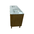 Highbury Furnishings Havana Single Bathroom Vanity in Reeded Birch Carrara Marble Countertop