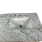 Highbury Furnishings Havana Single Bathroom Vanity in Reeded Birch Carrara Marble Countertop