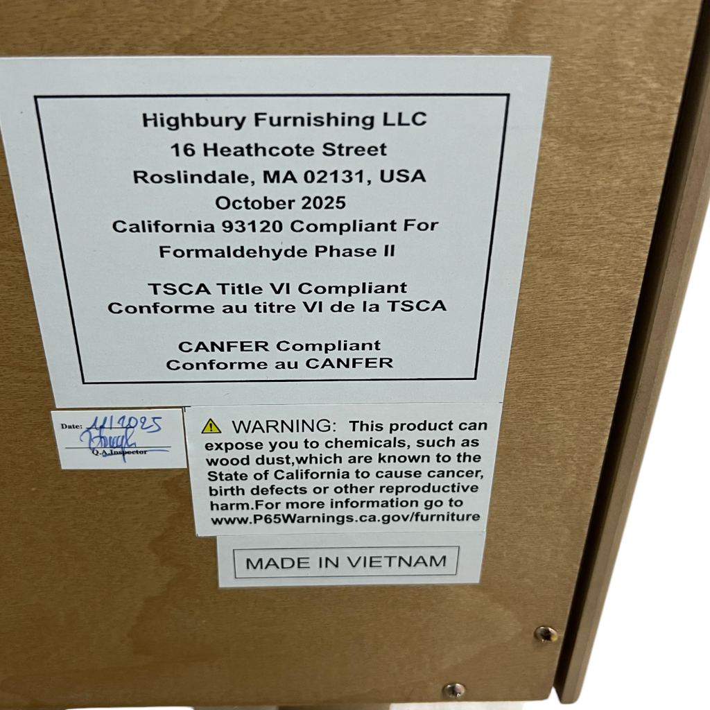 Highbury Furnishings Havana Single Bathroom Vanity in Reeded Birch Carrara Marble Countertop